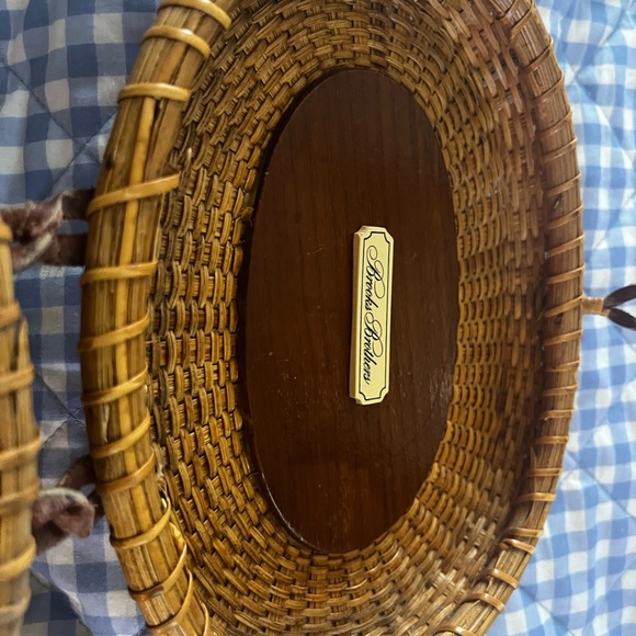 EUC Brooks Brothers woven Nantucket STYLE basket purse with navy cotton lining. - Picture 2 of 9